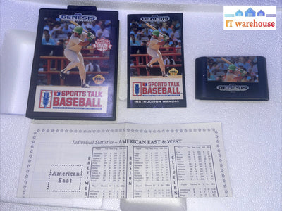 (Nice Condition) Sports Talk Baseball Sega Genesis Complete With Manual