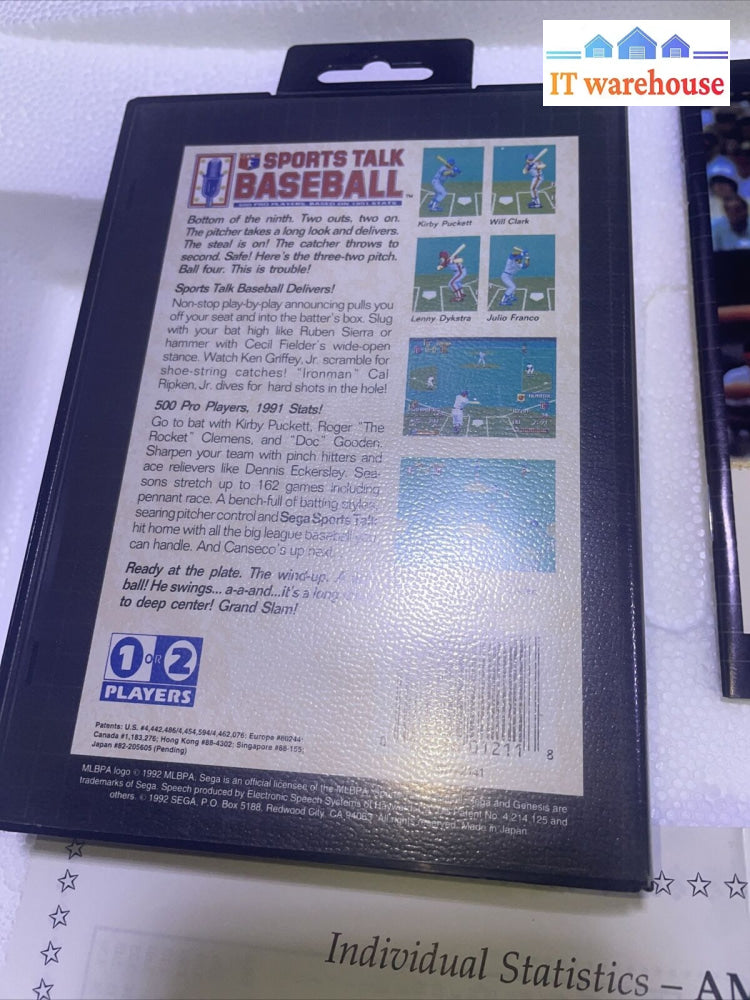 (Nice Condition) Sports Talk Baseball Sega Genesis Complete With Manual