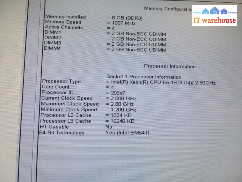 - (Nice) Dell Precision T3600 Mt W/Xeon E5-1603/8Gb Ram/500Gb Hdd/Win7Coa/No Os