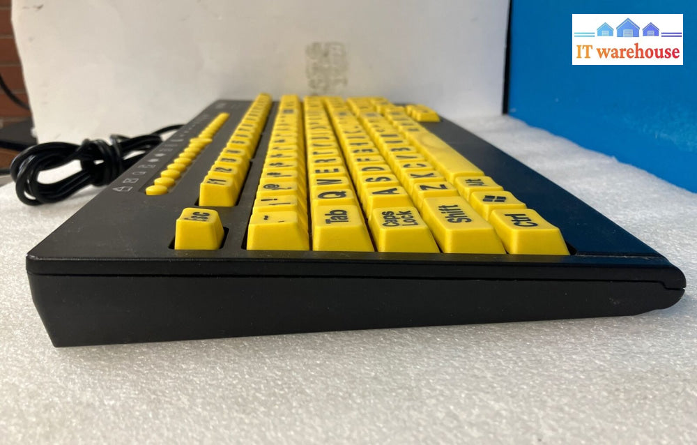 Nice Maxell Vision Largeprint Keyboard Pc Usb Wired Black Yellow Keys Computer ~