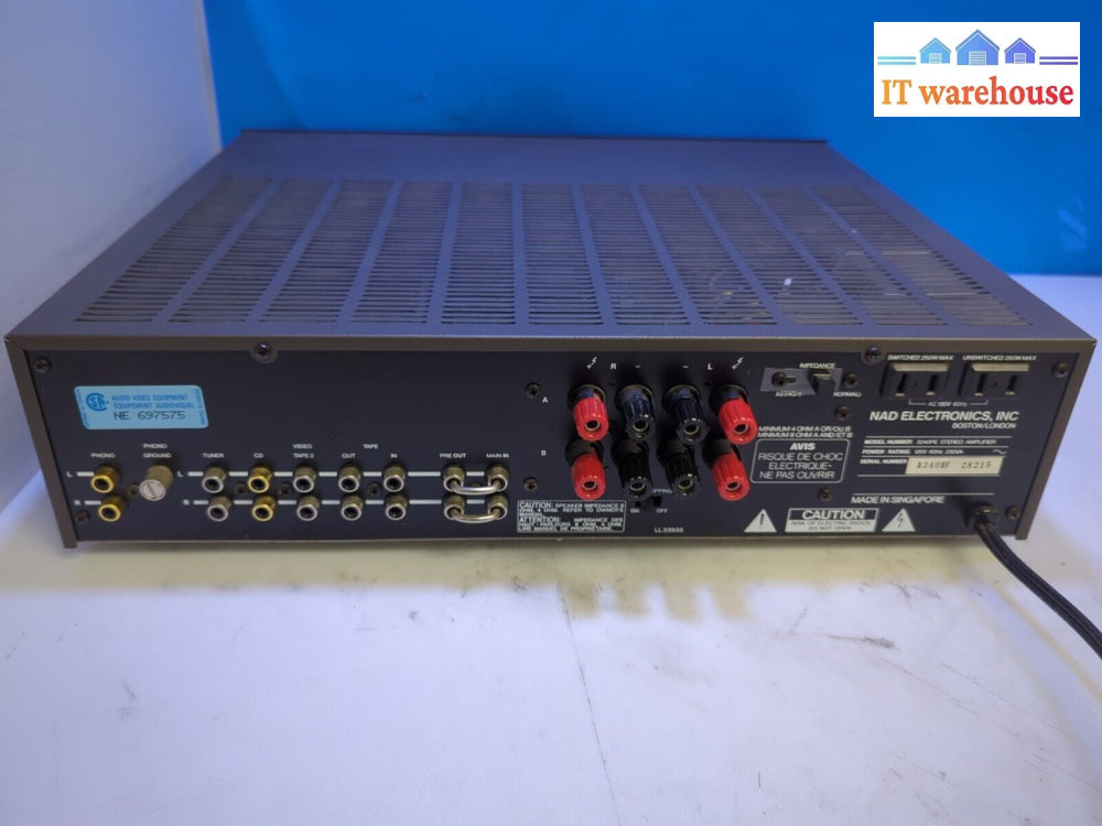 (Nice) Nad Stereo Amplifier 3240Pe 120V 60Hz Integrated Amp Tested -