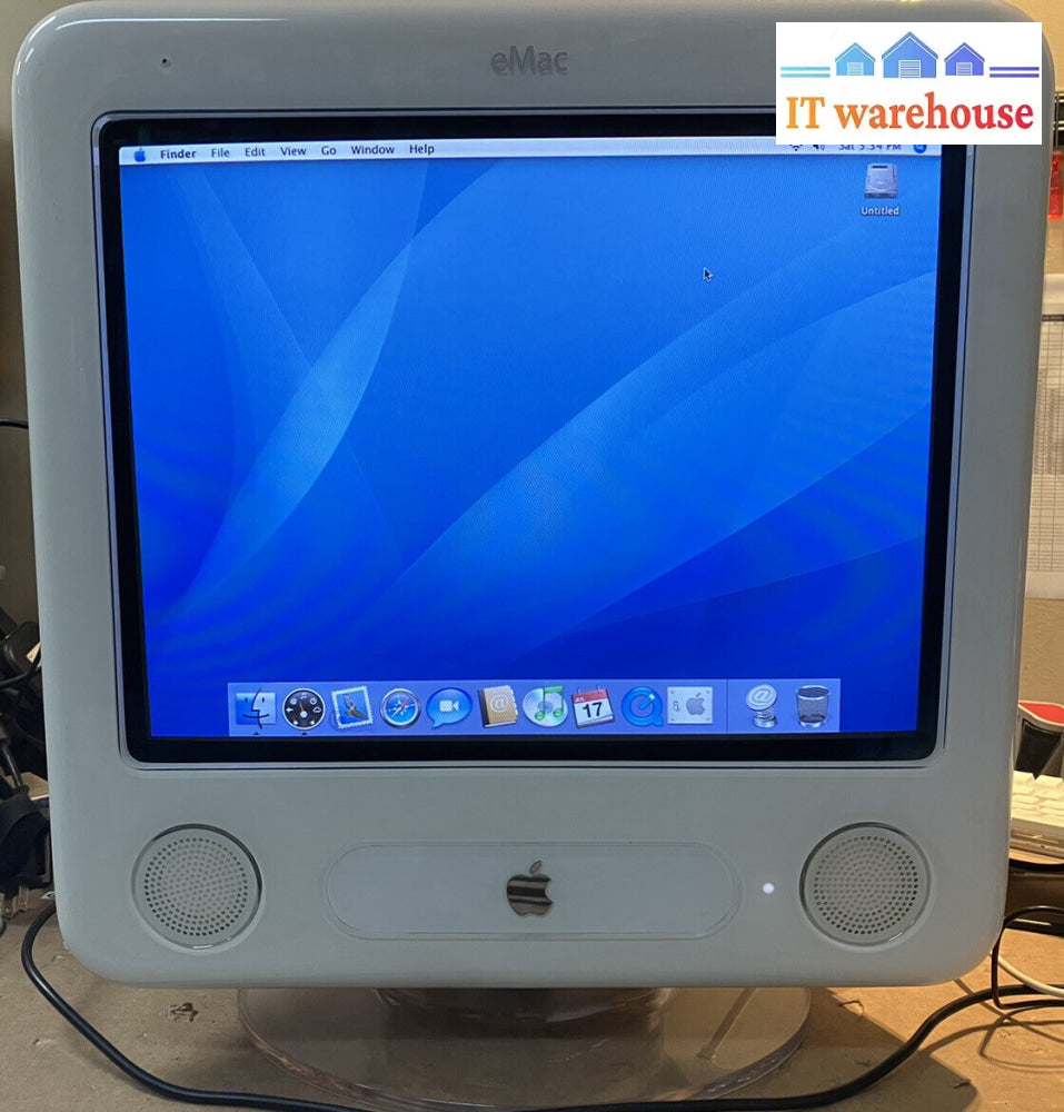 ~ (Nice) Vintage Apple Emac 2003 Powerpc G4 1Ghz 1Gb Ram 80Gb Hdd Wifi Os X 10.6