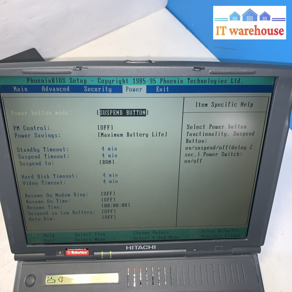 Nice ~ Vintage Hitachi Pentium With Mxx 133Mhz 48Mb 2Gb Laptop + Docking Ac