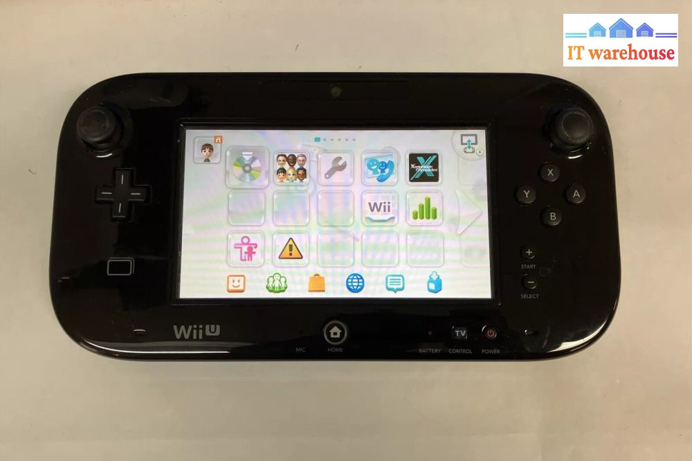 Nintendo Wii U 32Gb Black Console Wup-101 & Gamepad Wup-010 Ac Adapter *Tested ~