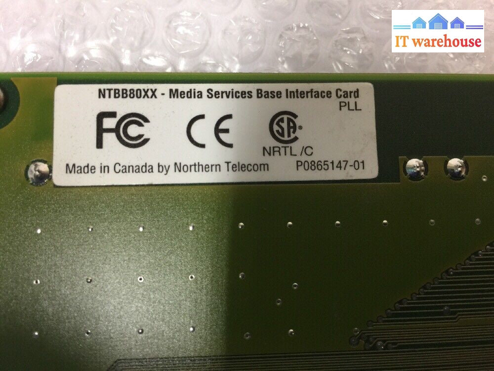 - Nortel Networks Ntbb80Xx Ntbb80Aa Ntbb8001 02 Media Services Interface Card