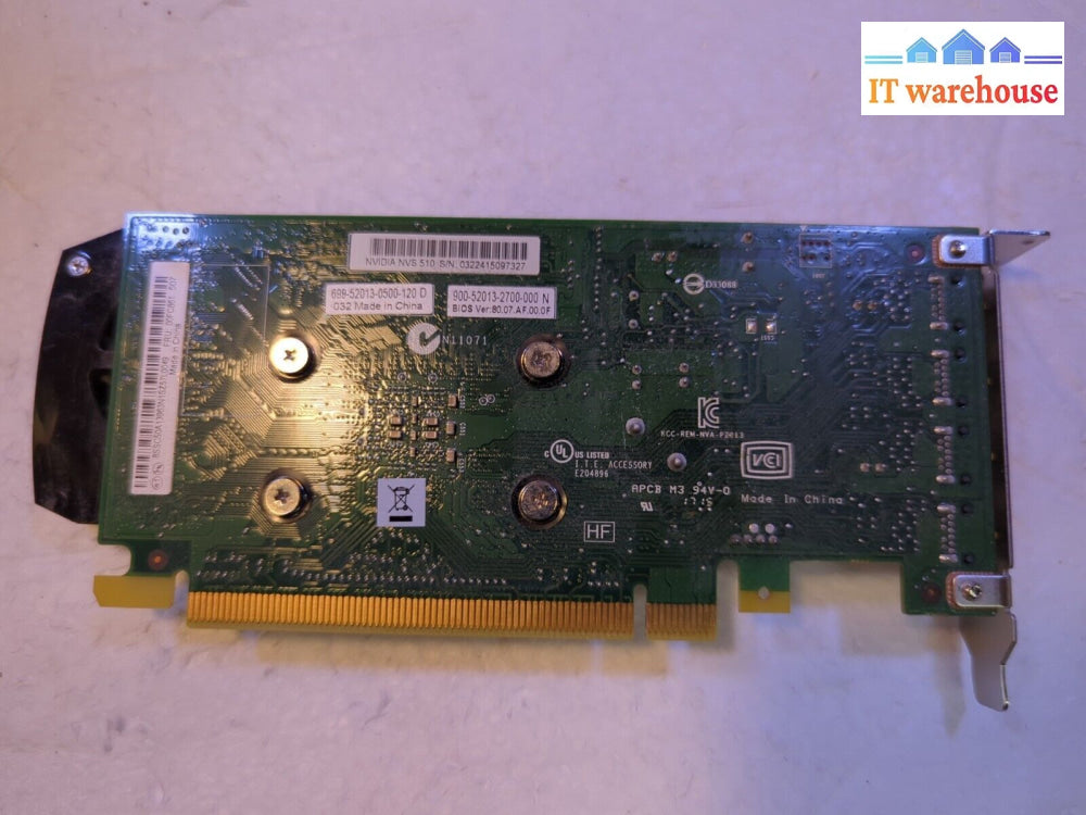 - Nvidia Nvs 510 2Gb Ddr3 Graphics Card Lenovo 00Fc861 (4X Mini-Displayport)