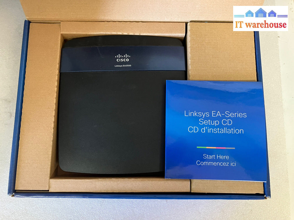 ~Open Box Cisco Linksys Ea3500 Dual Band N750 Router W/Gigabit & Usb App Enabled