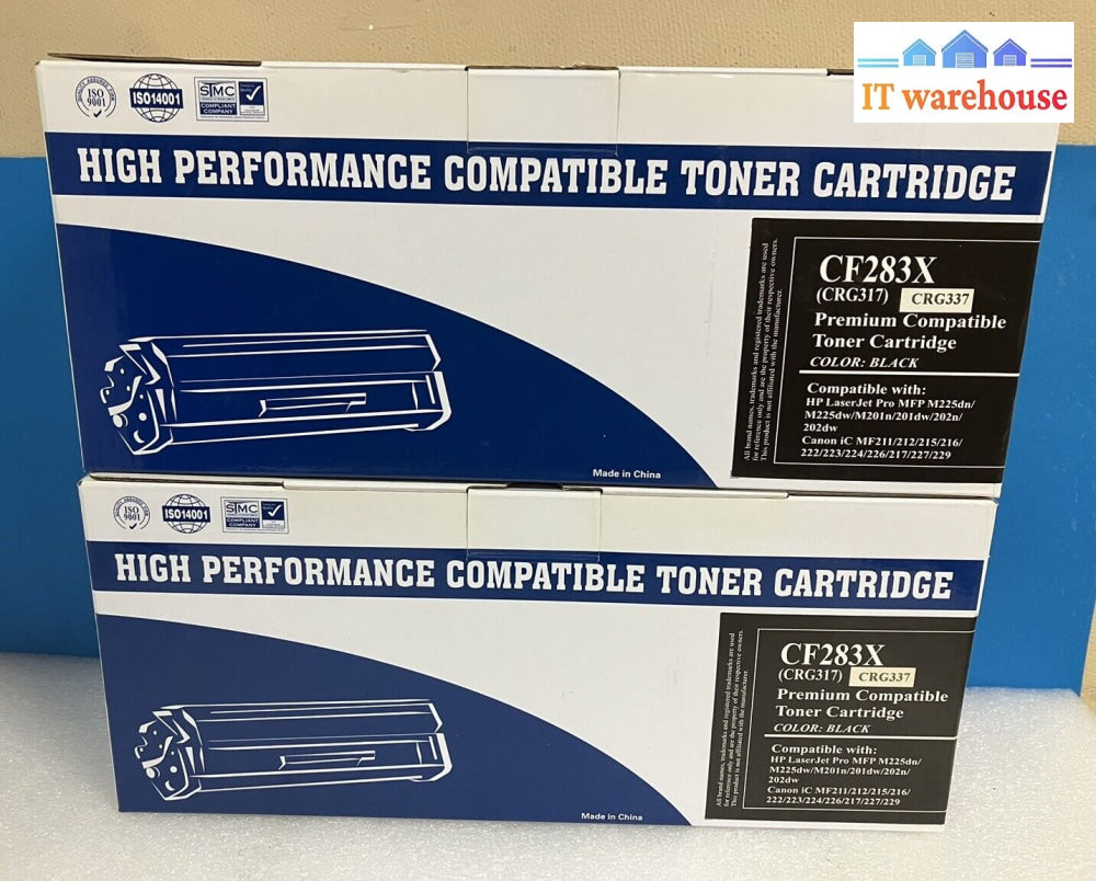 ~(Open Box) Lot Of 2X Crg-337 Hcf283X Black Toner Cartridge For Laser Printer