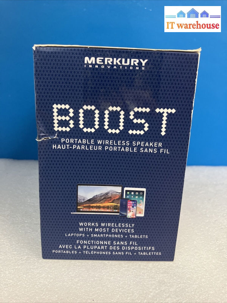 ~ (Open Box) Merkury Boost Portable Wireless Bluetooth Usb Speaker Mic-Sb220