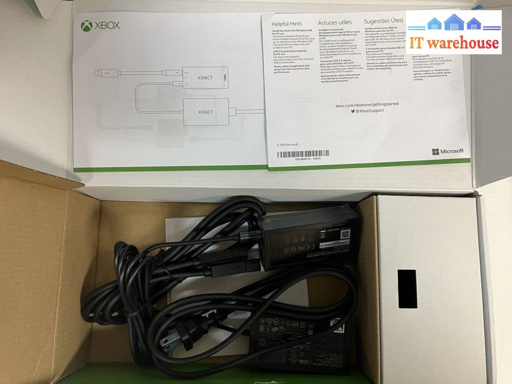 ~ (Open Box) Microsoft Kinect Adapter For Xbox One S & Windows Pc Cz2-00072 1637