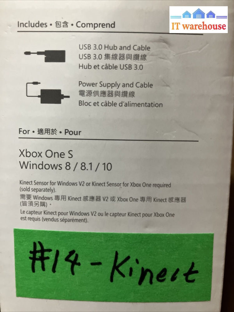 ~ (Open Box) Microsoft Kinect Adapter For Xbox One S & Windows Pc Cz2-00072 1637