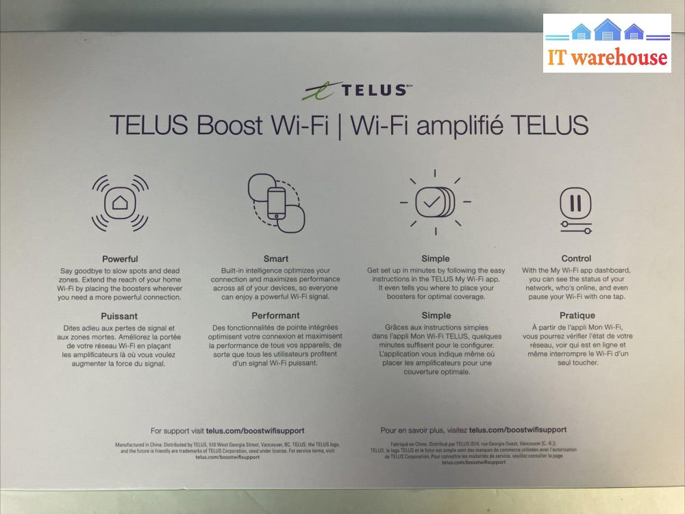 (Open Box) Telus Boost Wi-Fi Starter Pack With 2 Boosters Charger & Box ~