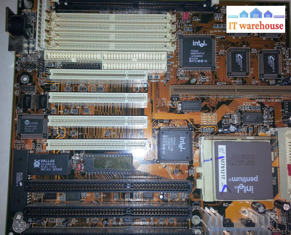 P&Q L-9635-8 Ml-1 94V-0 Socket-7 Motherboard W/ Intel Pentium Cpu A80502133