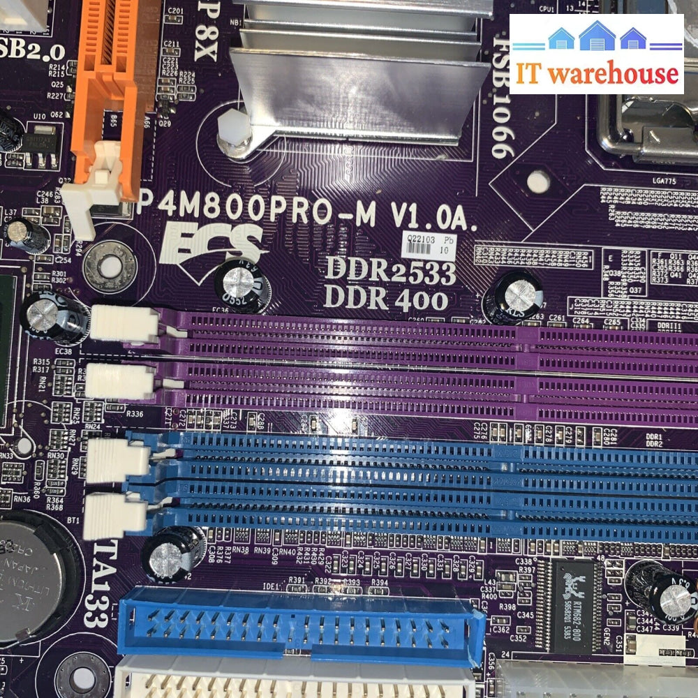 P4M800Pro-M - V 1.0A Ecs Motherboard Ddr2 533 Ddr 400 Agp 8X Elite Group