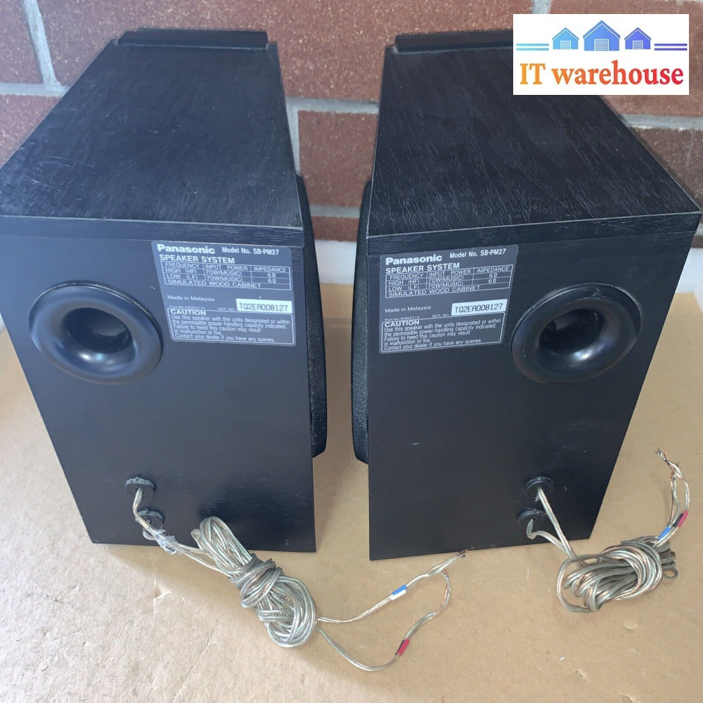 Pair Panasonic Sb-Pm27 Compact Stereo System High-Low Bookshelf Speakers Tested