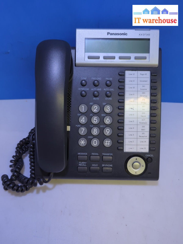 Panasonic Kx-Dt343 Kx-Dt343C-B Backlit Lcd Display 24 Button Ip Phone (No Ac) -