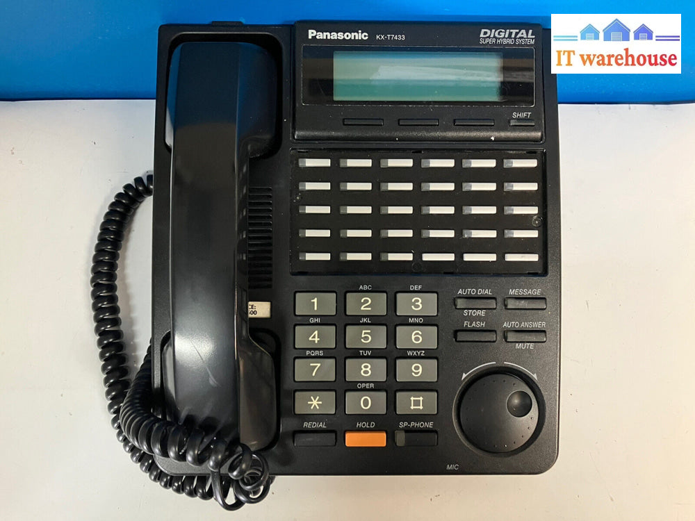 ~ Panasonic Kx-T7433 Black Digital Telephone Super Hybrid System