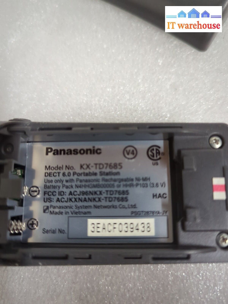 Panasonic Kx-Td7685 Cordless Phone W/Original Charger For Kx-Tda50 Kx-Tde100 -