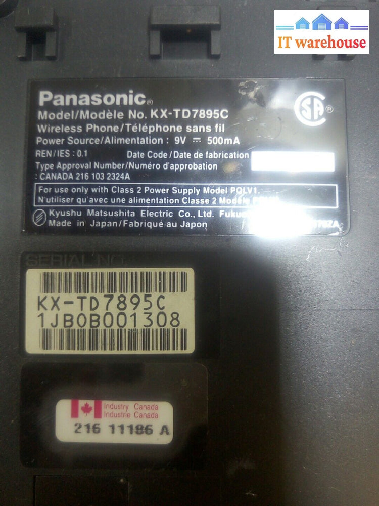 - Panasonic Kx-Td7895 Black 900 Mhz 12 Line Cordless Telephone Base Only