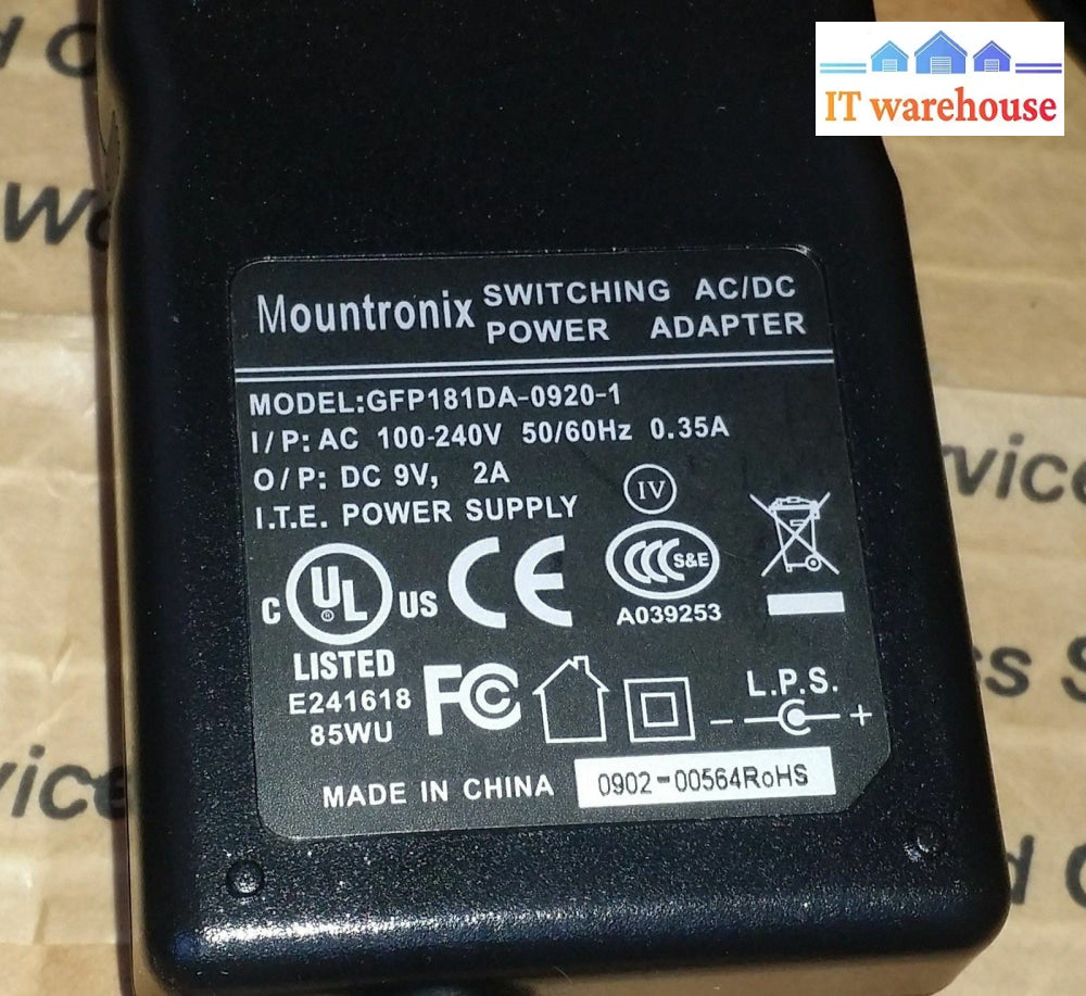 Panduit 9V Ls9-Acs Wall Ac/Dc Switching Power Adapter Charger 2A (Us Plug)