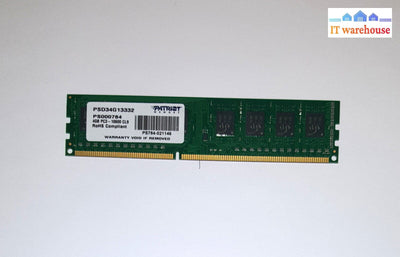 Patriot 4Gb 240-Pin Ddr3 Sdram 1333 (Pc3 10600) Desktop Memory Ram