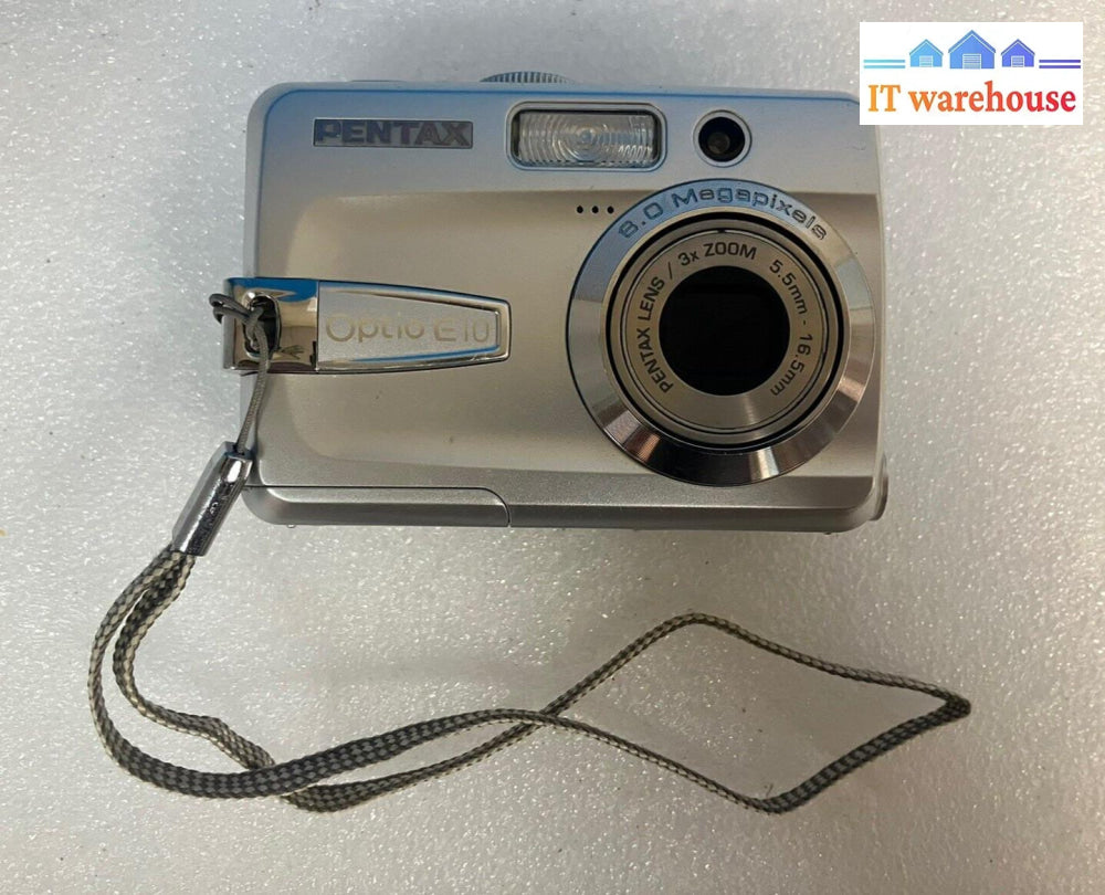 ~ Pentax Optio E10 6.0 Mp Silver Digital Camera 3X Optical Zoom *Tested*