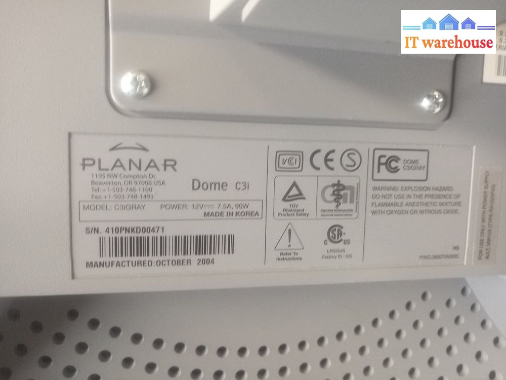 - Planar Dome C3I Imaging Systems Grayscale X-Ray 20.8’ Medical Monitor W/Ac