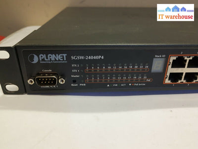 - Planet Networking Sgsw-24040P4 24-Port Gigabit Poe Managed Switch