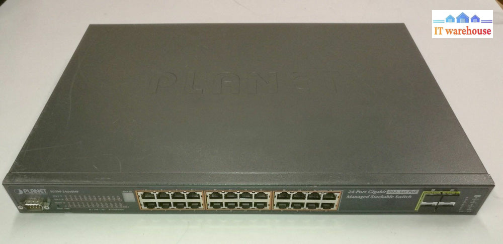 Planet Sgsw-24040Hp 24-Port 10/100/1000Mbps 4 Shared Sfp Man. Stackable Switch @