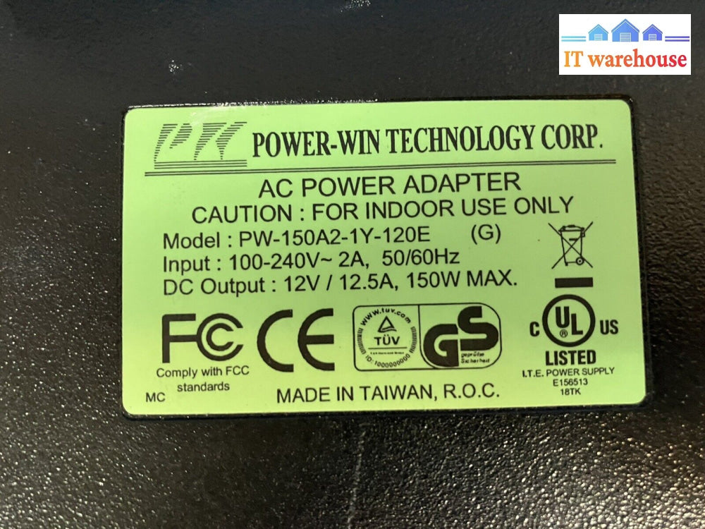 ~ Power-Win Pw-150A2-1Y-120E 12V 12.5A 150W Ac Power Adapter. (Cable Cut Off)