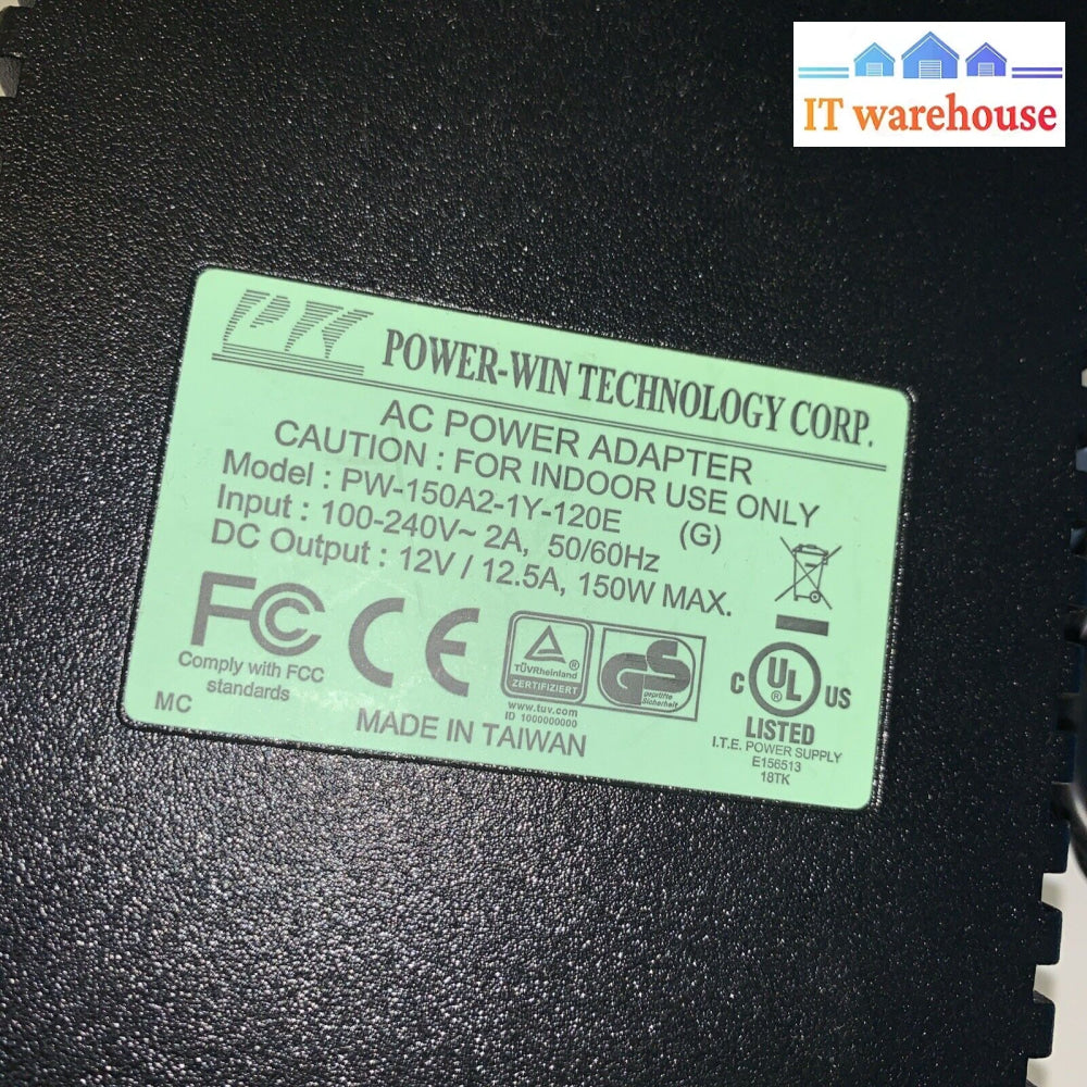 Power-Win Pw-150A2-1Y-120E 12V 12.5A 150W Ac Adapter Power Supply (See Plug)