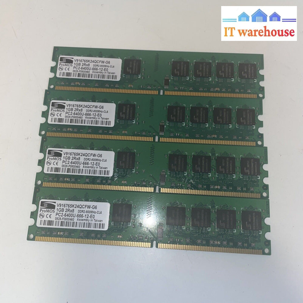 Promos 4Gb(4X1Gb) 2Rx8 Ddr2-800Mhz Pc2-6400U-666 V916765K24Qcfw-G6 Memory Ram