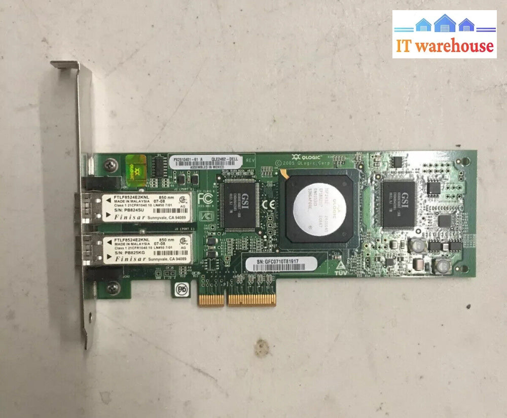 ~ Qlogic Qle2462 Dual-Port 4Gb Fibre Channel Pci-E # Px2510401-61 A