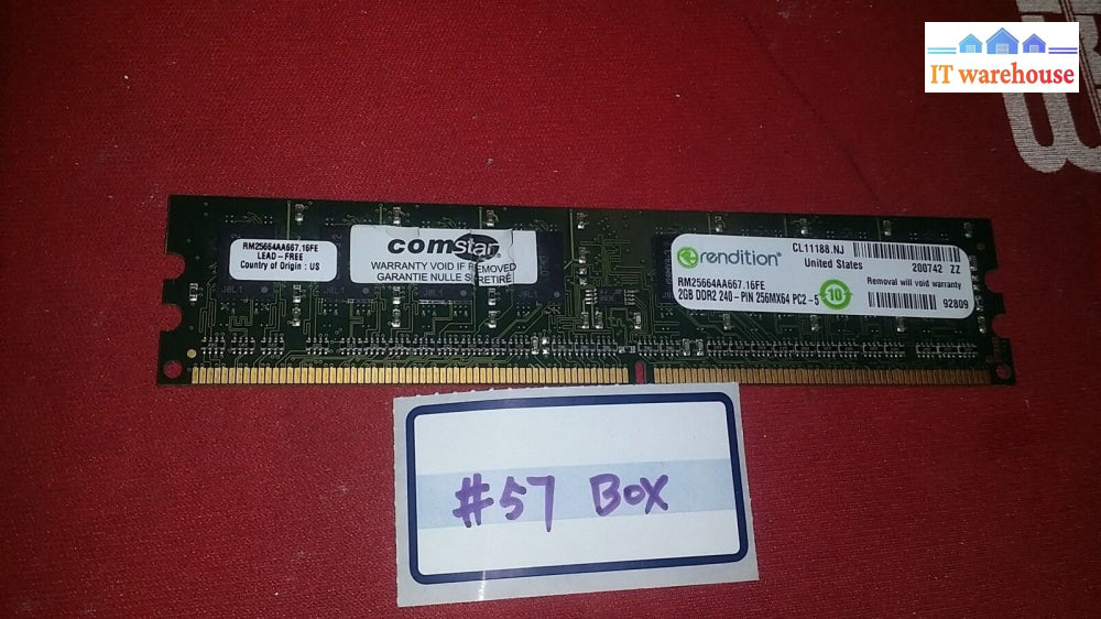 Rendition 2Gb Pc2-5300 667Mhz 240-Pin Unbuffered Ddr2 Desktop Ram Rm25664Aa667