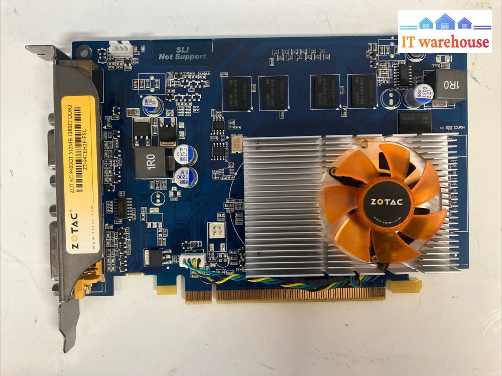 Retro Zotac Geforce 9400Gt 512Mb 128Bit Ddr2 Dvi Vga Video Card 188-09N46-00Bzt~