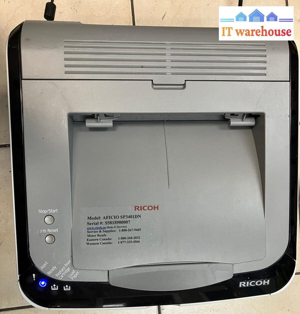 ~ Ricoh Aficio Sp 3410Dn Monochrome Laser Printer Page Count: 65K (No Toner)