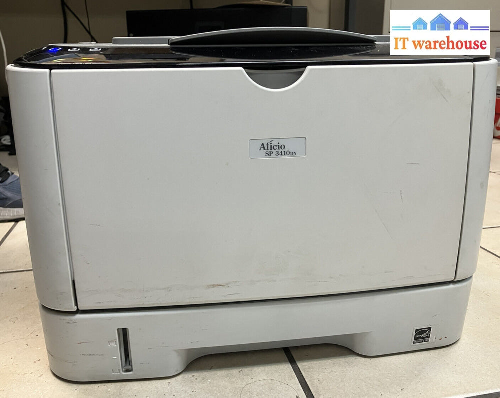 ~ Ricoh Aficio Sp 3410Dn Monochrome Laser Printer Page Count: 65K (No Toner)