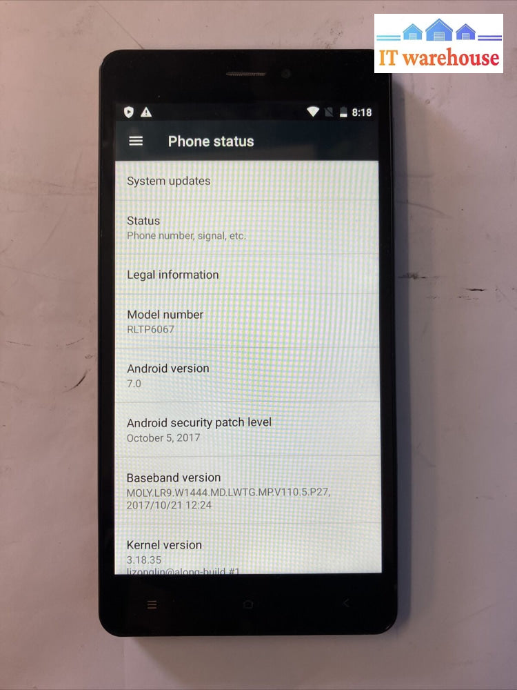 Rltp6067 Black 4G-Lte Android 7.0 / 8Gb Storage 1Gb Ram 6’ Smartphone ~