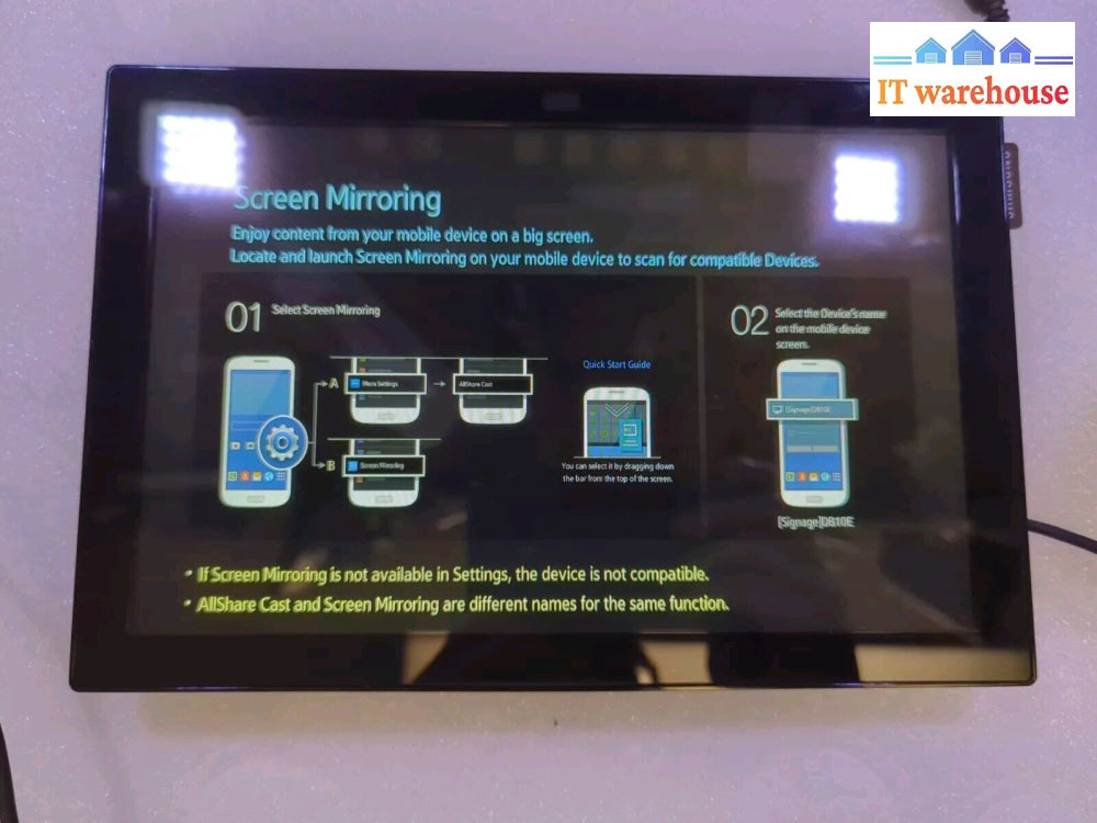 Samsung Db10E-T 10.1’’ Touch Screen Monitor Display W/ Ac Adapter