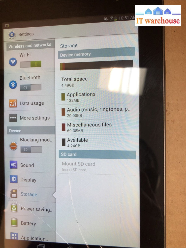 $ Samsung Galaxy Tab 2 7’ Gt-P3113 8Gb (Glass Cracked)