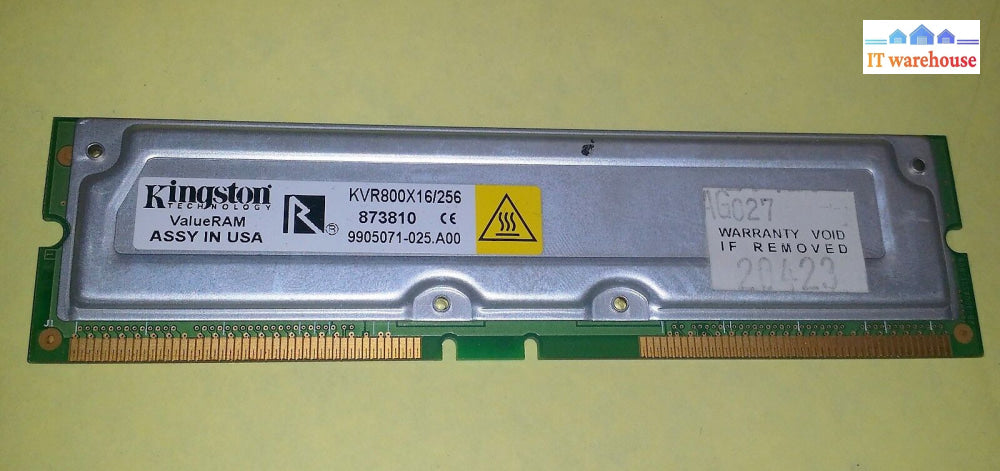 Samsung Kvr800X16/256 Kingston 256Mb Rdram Memory Module - 800Mhz Non-Ecc @@@