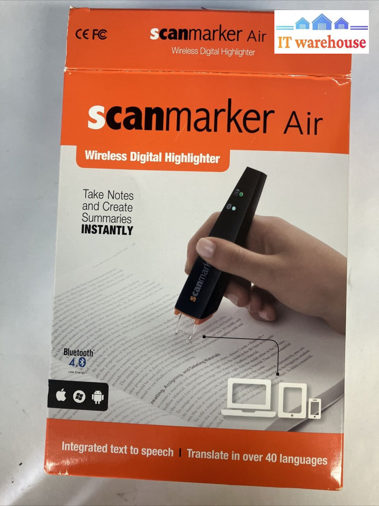 Scanmarker Air Pen Scanner Wireless Bluetooth Ocr Digital Highlighter & Reader ~