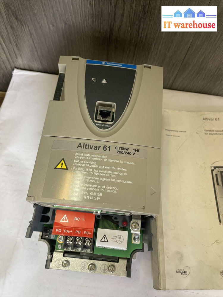 Schneider Electric Altivar Machine 0.75 Kw 1 Hp Atv61H075M3 Ac Speed Drive