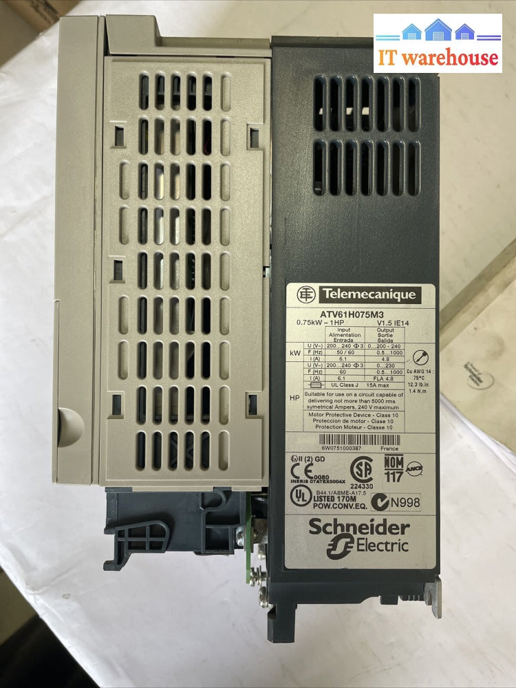 Schneider Electric Altivar Machine 0.75 Kw 1 Hp Atv61H075M3 Ac Speed Drive