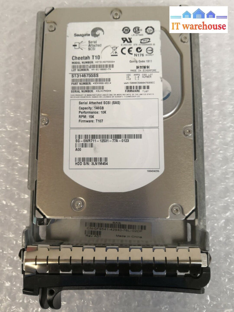 + + Seagate Cheetah T10 St3146755Ss 146Gb 15K 3.5’ Sas Hard Drive Wr711 @@@