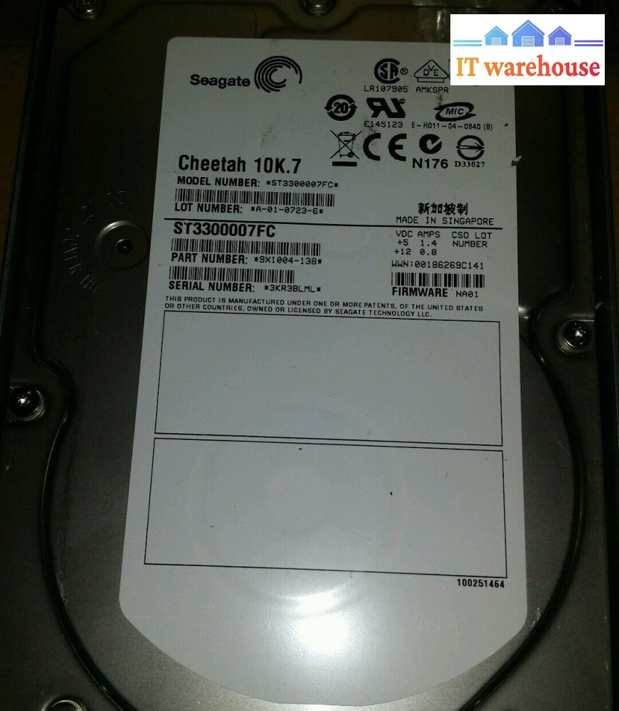 Seagate X276A-R5 108-00083 - 300Gb 10000Rpm Fc W/ Tray For Ds14Fc