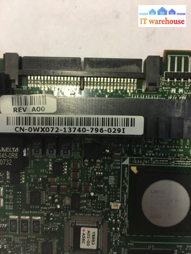 ~ Server 0Wx072 Perc 5/I Sas Raid Controller Card 256Mb Cn-0Wx072-13740 Pci-E