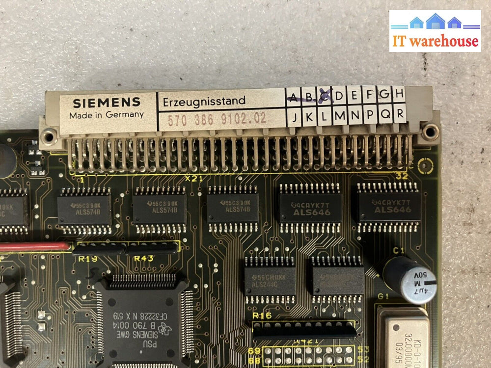 ~Siemens Erzeugnisstand 570 386 9102.02 Circuit Board W/ Siemens Gwe S9106Ab Cpu