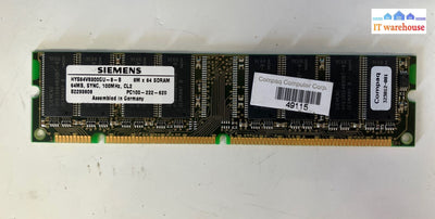 Siemens Hys64V8300Gu-8-B Cl2 64Mb 100Mhz 168Pin Pc100-222-620 Memory ~