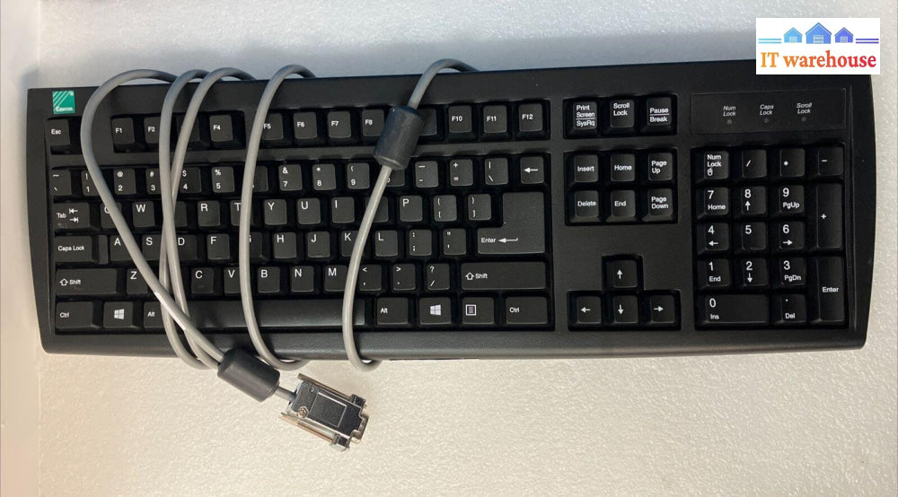 Solidus Emcon Ku-1777 Kbs224En-Usb-Bl Keyboard 9-Pin Rs232 Serial Port ~